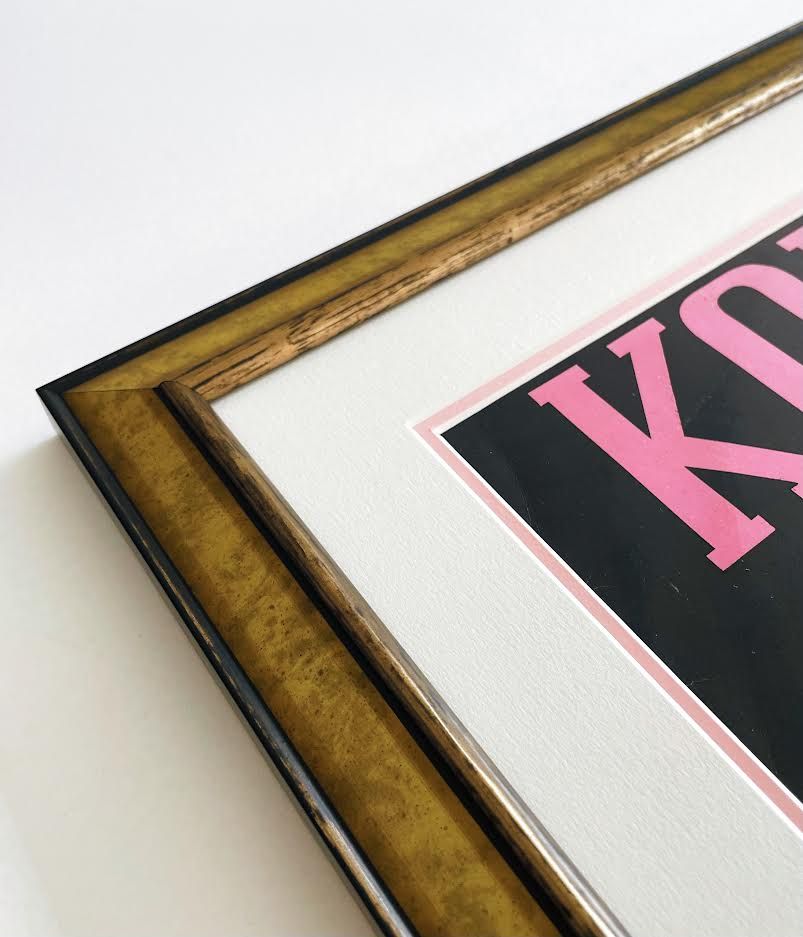 Example of a double mount in a frame with two layers.